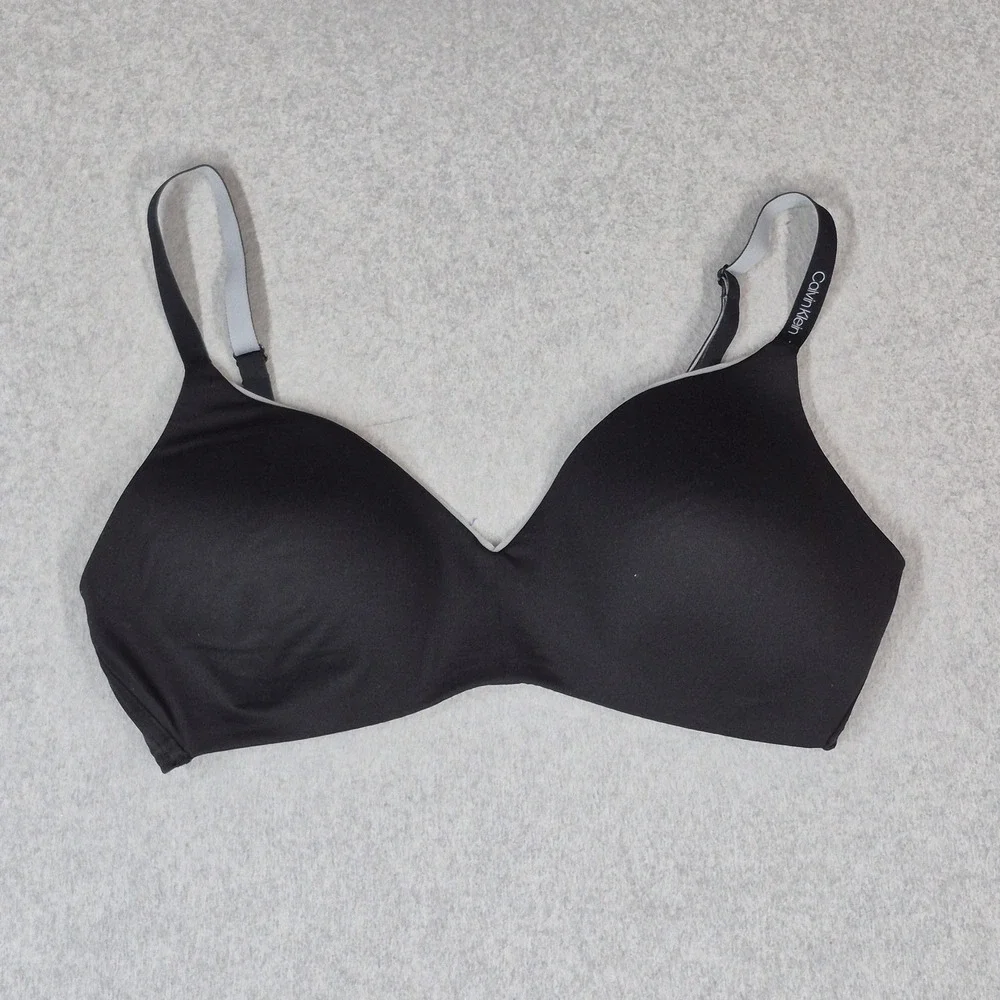 Calvin Klein Women Bra Large Black T Shirt Underwired Strap Adjustable
